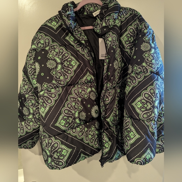 NWT Native Young Oversized Puffer Jacket. Paisley print 2X hip hop streetwear - Picture 5 of 9